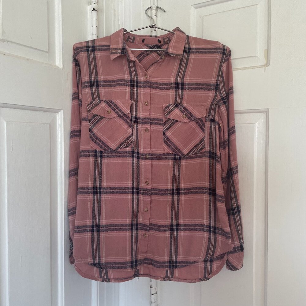 Soft Plaid Flannel Top - Size Small